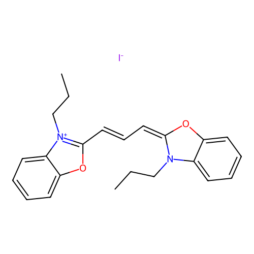 3,3'-Dipropyloxacarbocyanine iodide structure