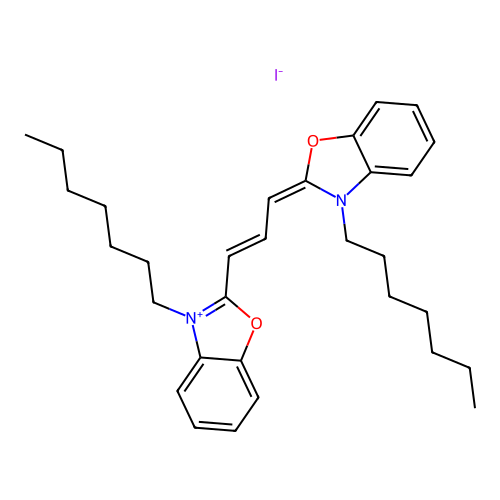 3,3'-Di-n-heptyloxacarbocyanine iodide structure