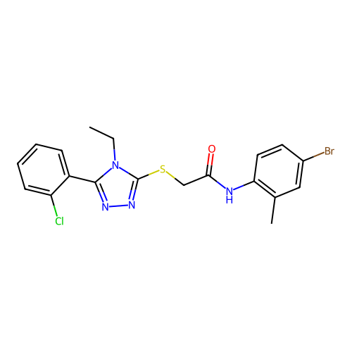 N-(4-bromo-2-methylphenyl)-2-{[5-(2-chlorophenyl)-4-ethyl-4H-1,2,4-triazol-3-yl]sulfanyl}acetamide structure