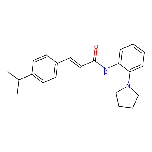 (2E)-3-[4-(propan-2-yl)phenyl]-N-[2-(pyrrolidin-1-yl)phenyl]prop-2-enamide structure