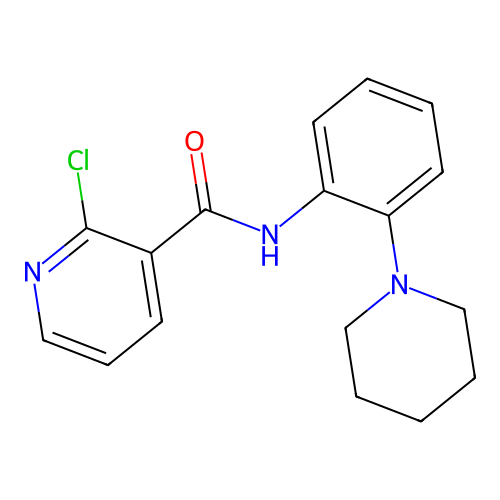 2-chloro-N-[2-(piperidin-1-yl)phenyl]pyridine-3-carboxamide structure