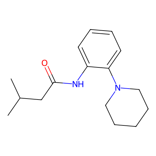 3-methyl-N-(2-(piperidin-1-yl)phenyl)butanamide structure