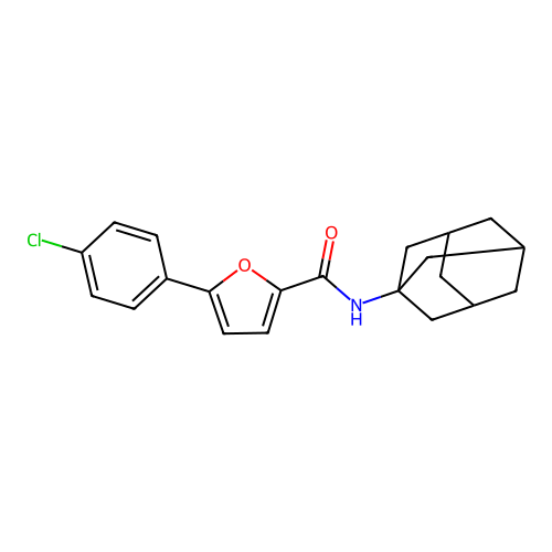 N-(1-adamantyl)-5-(4-chlorophenyl)furan-2-carboxamide structure