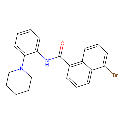 5-bromo-N-[2-(piperidin-1-yl)phenyl]naphthalene-1-carboxamide structure