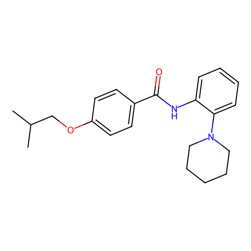 4-(2-methylpropoxy)-N-[2-(piperidin-1-yl)phenyl]benzamide structure