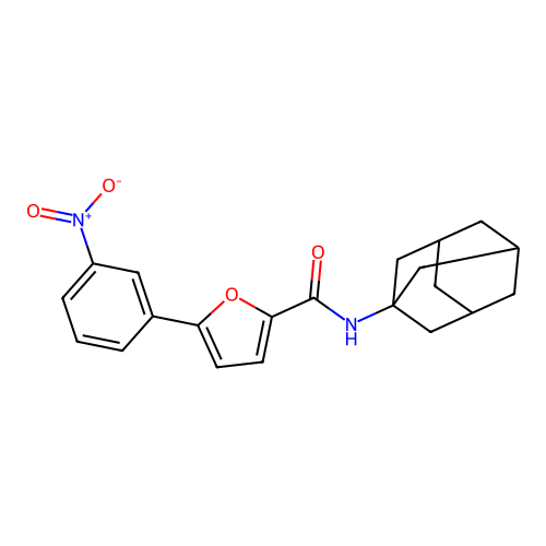N-((3s,5s,7s)-adamantan-1-yl)-5-(3-nitrophenyl)furan-2-carboxamide structure