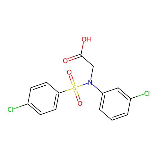 N-(3-chlorophenyl)-N-[(4-chlorophenyl)sulfonyl]glycine structure