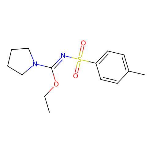 Ethyl N-(4-tolylsulfonyl)-1-pyrrolidinecarboximidate structure