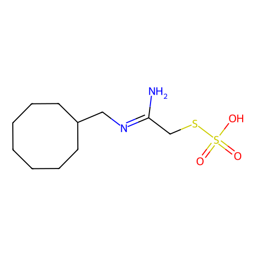 Methanethiol, (N-cyclooctylmethyl)amidino-, hydrogen sulfate (ester) structure