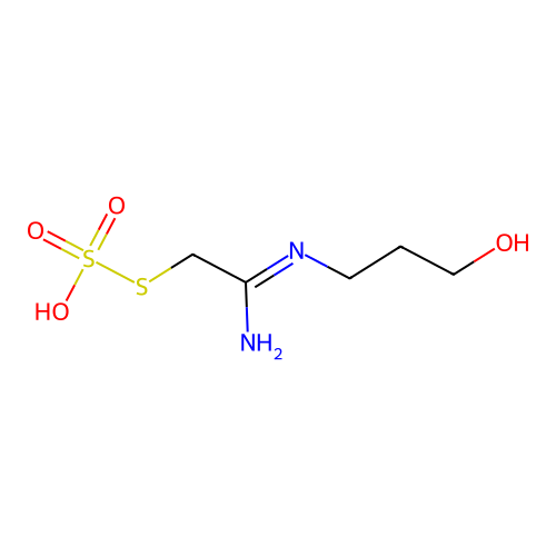 Methanethiol, N-(3-hydroxypropyl)amidino-, hydrogen thiosulfate structure