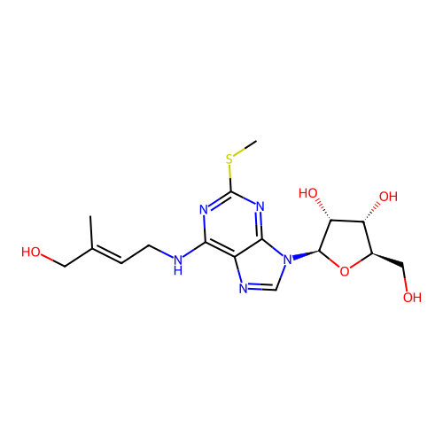 N(6)-(4-Hydroxyisopentenyl)-2-methylthioadenosine structure