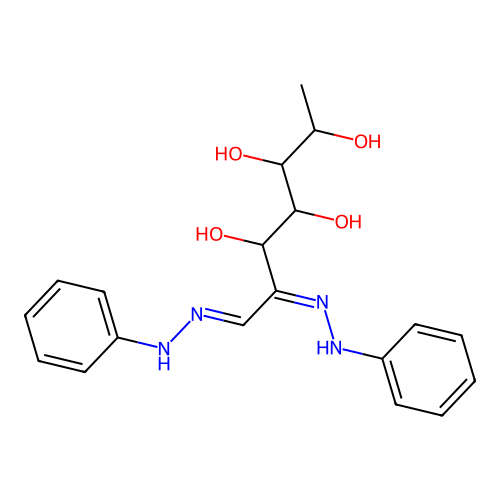 7-Deoxy-L-manno-heptosulose, bis(phenylhydrazone) structure