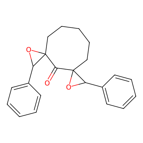 Diepoxydibenzylcyclooctanone structure