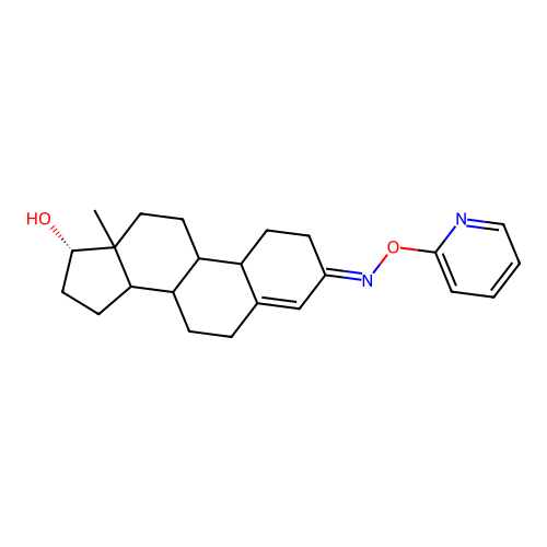 17-beta-Hydroxyestr-4-en-3-one O-(2-pyridyl)oxime structure