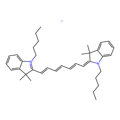 Dipentyl-3,3,3',3'-tetramethylindocarbocyanine structure