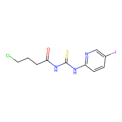 4-chloro-N-[(5-iodopyridin-2-yl)carbamothioyl]butanamide structure