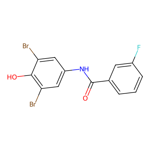 N-(3,5-dibromo-4-hydroxyphenyl)-3-fluorobenzamide structure