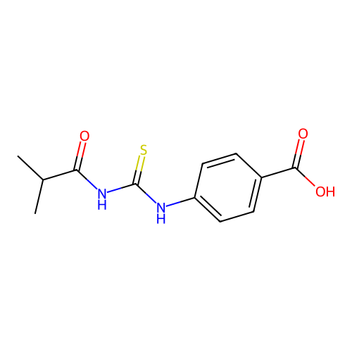 4-{[(2-Methylpropanoyl)carbamothioyl]amino}benzoic acid structure