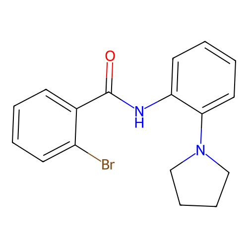 2-bromo-N-(2-pyrrolidin-1-ylphenyl)benzamide structure