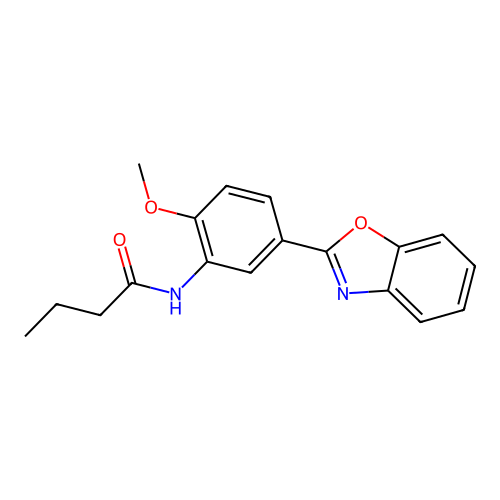 N-[5-(1,3-benzoxazol-2-yl)-2-methoxyphenyl]butanamide structure