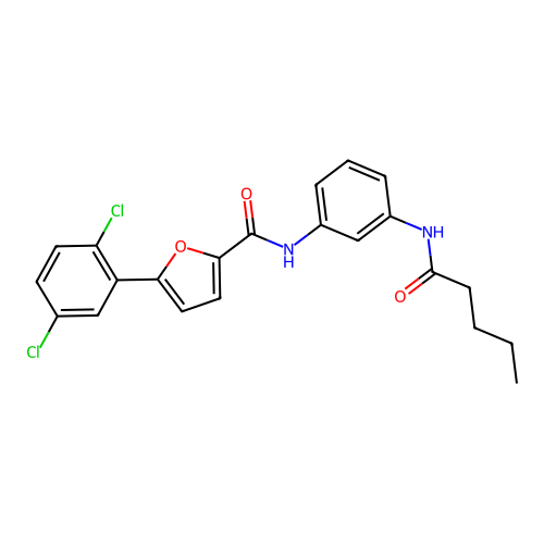 5-(2,5-dichlorophenyl)-N-[3-(pentanoylamino)phenyl]furan-2-carboxamide structure