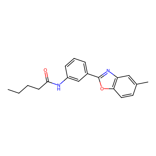 N-[3-(5-methyl-1,3-benzoxazol-2-yl)phenyl]pentanamide structure