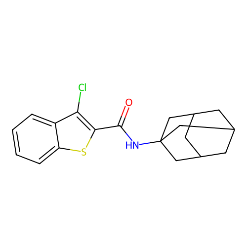 N-((3s,5s,7s)-adamantan-1-yl)-3-chlorobenzo[b]thiophene-2-carboxamide structure