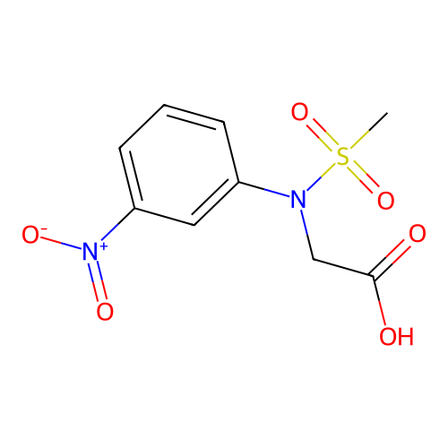N-(methylsulfonyl)-N-(3-nitrophenyl)glycine structure
