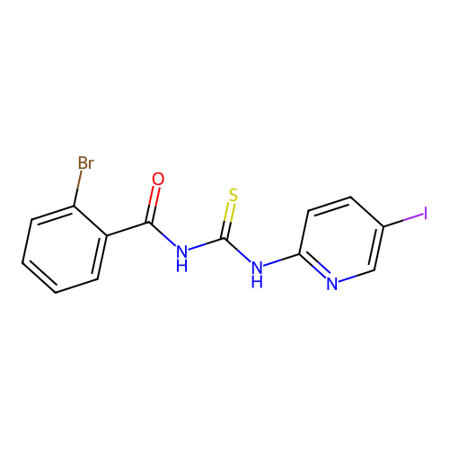 2-bromo-N-((5-iodopyridin-2-yl)carbamothioyl)benzamide structure