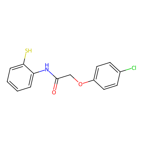 2-(4-chlorophenoxy)-N-(2-sulfanylphenyl)acetamide structure