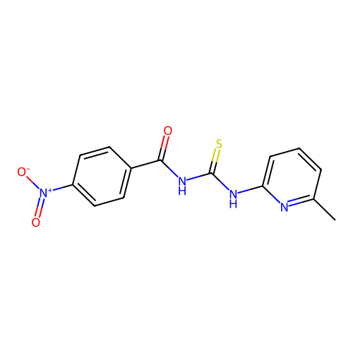 N-[(6-methylpyridin-2-yl)carbamothioyl]-4-nitrobenzamide structure