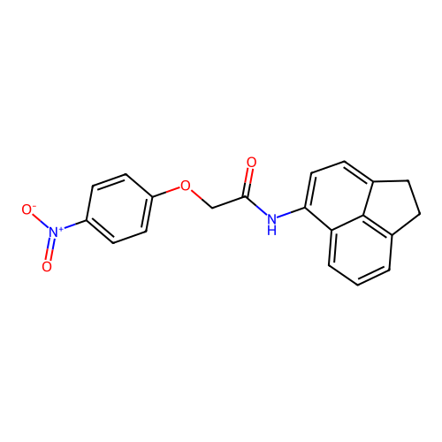 N-(1,2-dihydroacenaphthylen-5-yl)-2-(4-nitrophenoxy)acetamide structure