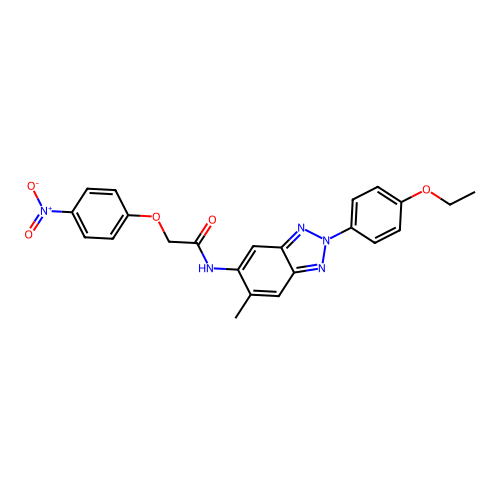 N-[2-(4-ethoxyphenyl)-6-methyl-2H-benzotriazol-5-yl]-2-(4-nitrophenoxy)acetamide structure