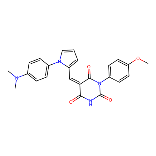 (5Z)-5-({1-[4-(dimethylamino)phenyl]-1H-pyrrol-2-yl}methylidene)-6-hydroxy-3-(4-methoxyphenyl)pyrimidine-2,4(3H,5H)-dione structure