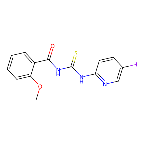 N-((5-iodopyridin-2-yl)carbamothioyl)-2-methoxybenzamide structure