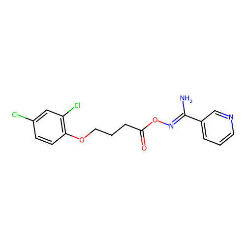 (Z)-N'-((4-(2,4-dichlorophenoxy)butanoyl)oxy)nicotinimidamide structure
