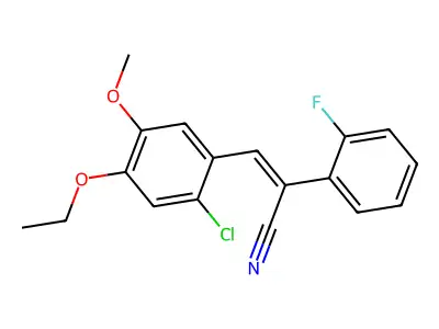 3-(2-Chloro-4-ethoxy-5-methoxyphenyl)-2-(2-fluorophenyl)prop-2-enenitrile structure