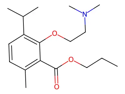 p-Cymene-2-carboxylic acid, 3-(2-(dimethylamino)ethoxy)-, propyl ester structure