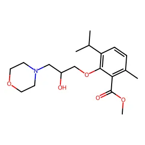 p-Cymene-2-carboxylic acid, 3-(2-hydroxy-3-morpholinopropoxy)-, methyl ester structure