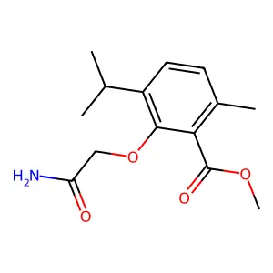 p-Cymene-2-carboxylic acid, 3-carbamoylmethoxy-, methyl ester structure