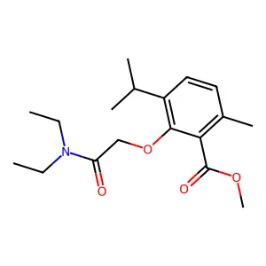 p-Cymene-2-carboxylic acid, 3-diethylaminocarbonylmethoxy-, methyl ester structure