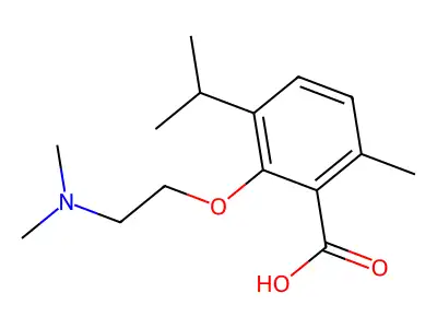 Benzoic acid, 2-(2-(dimethylamino)ethoxy)-6-methyl-3-(1-methylethyl)- structure