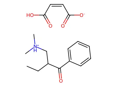 But-2-enedioic acid;2-[(dimethylamino)methyl]-1-phenylbutan-1-one structure