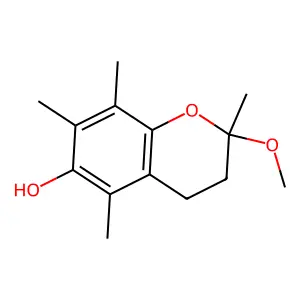 2H-1-Benzopyran-6-ol, 3,4-dihydro-2-methoxy-2,5,7,8-tetramethyl- structure