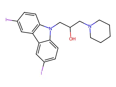 1-(3,6-Diiodo-carbazol-9-yl)-3-piperidin-1-yl-propan-2-ol structure