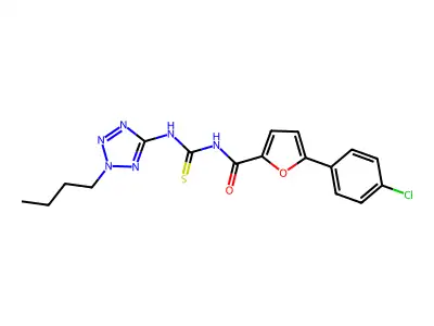 N-[(2-Butyl-2H-tetrazol-5-yl)carbamothioyl]-5-(4-chlorophenyl)-2-furamide structure