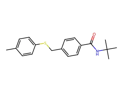 N-tert-butyl-4-[(4-methylphenyl)sulfanylmethyl]benzamide structure