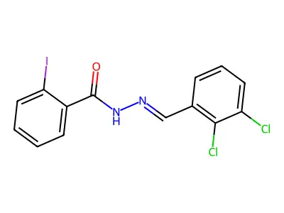 N-[(2,3-dichlorophenyl)methylideneamino]-2-iodobenzamide structure