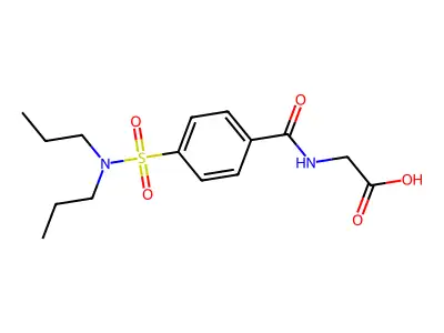 N-[4-(Dipropylsulfamoyl)benzoyl]glycine structure