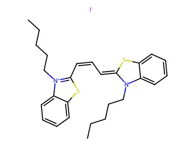 (2Z)-3-pentyl-2-[(E)-3-(3-pentyl-1,3-benzothiazol-3-ium-2-yl)prop-2-enylidene]-1,3-benzothiazole structure